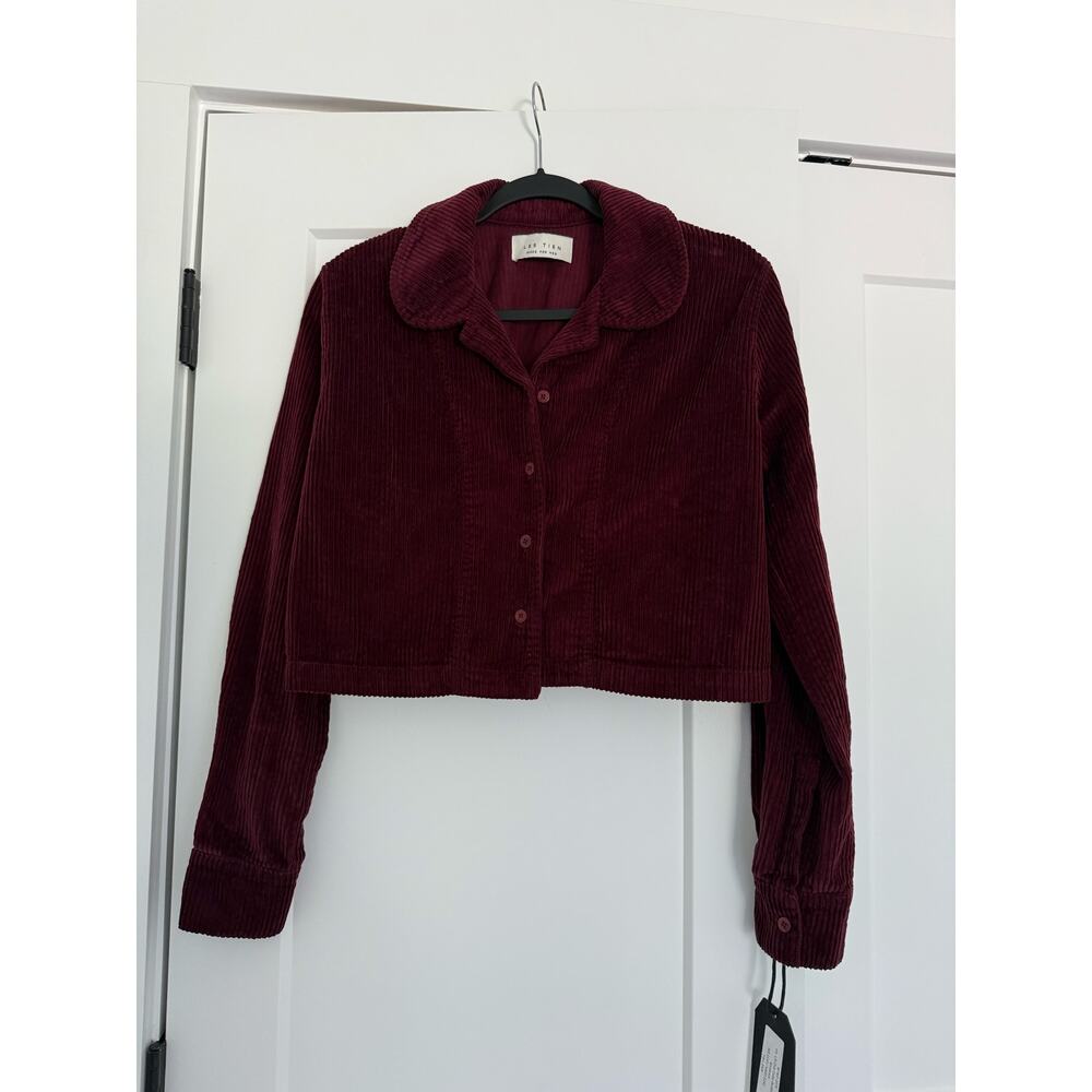$242 New Les Tien Iris Bordeaux Corduroy Button Up - Small - Picture 2 of 9